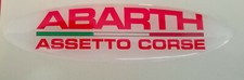 Resin Coated Sticker 3D Abarth Assetto Corse With FLAG 10 * 2.6 Cm Red