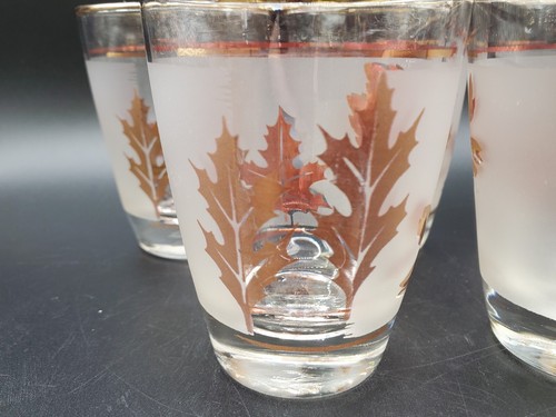 LIBBEY USA MCM GOLDENES BLATT HOSTESS SET 8 SAFTGLÄSER 6oz EUC - Bild 9 von 16