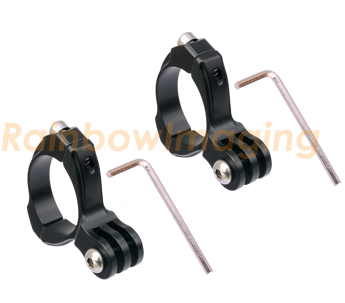 2 Pack 31.8mm Black Aluminum Handlebar Bike Mount Adapter GoPro