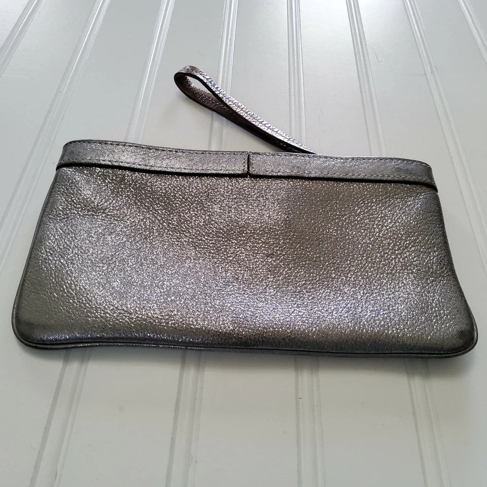 Kate Spade Нью-Йорк металлический серебряный кошелек с ремешком мешок застежки - Изображение 4 из 4