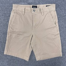 RVCA Week-Day Stretch Brown Chino Shorts Casual Everyday Khaki Boy's Size 27