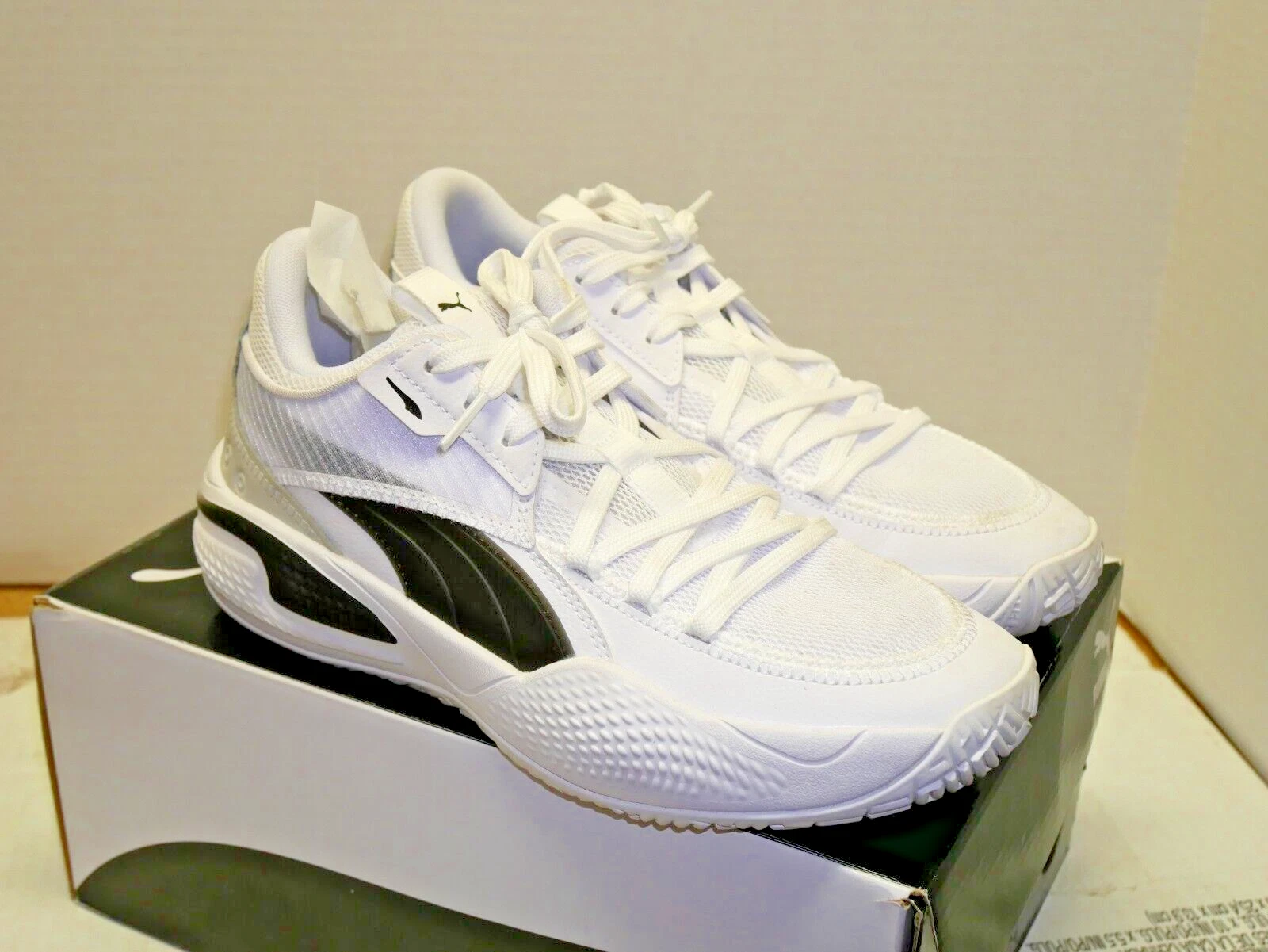 Puma Court Rider Team scarpe bianche nere 195660 03 da uomo taglia 7 5 NUOVE