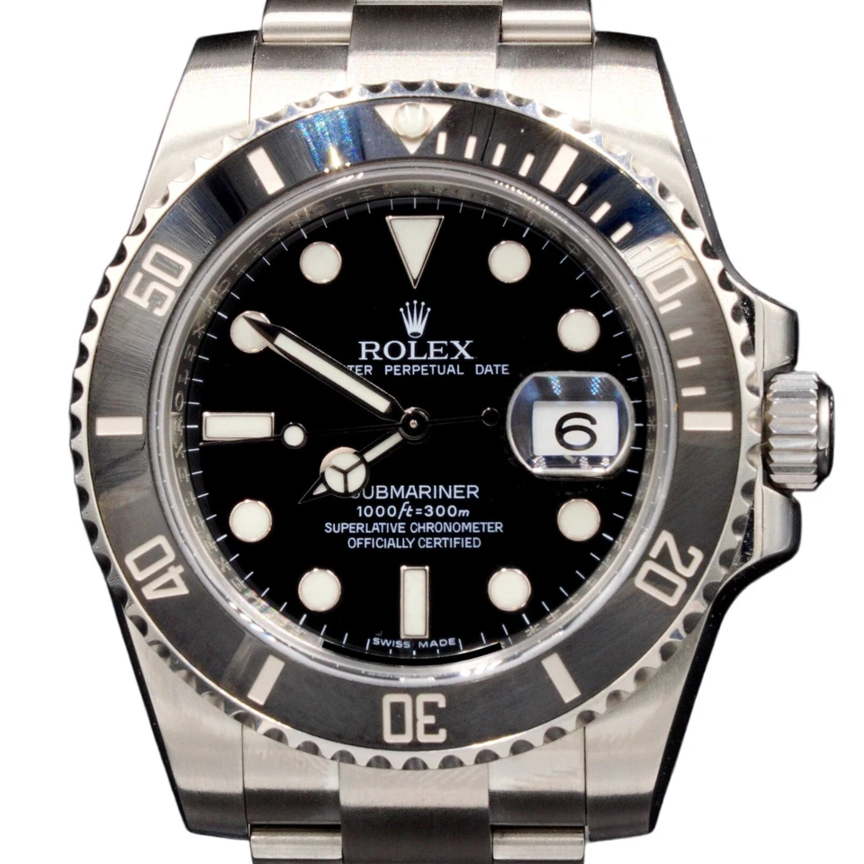 Reloj Rolex Submariner para hombre de acero inoxidable 116610 esfera negra bisel negro