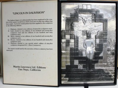Salvador Dali Bas Relief Platinum ''Lincoln in Dali Vision'' LE 95 of 95 - 20x28