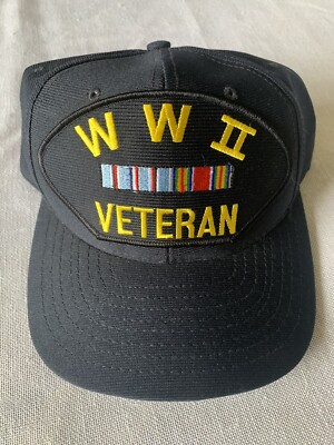 Eagle Crest Navy Veteran Fitted Hat WW2 Veteran Snapback Hat World
