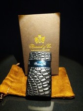Brizard and Co Genuine Black Caiman Leather Lighter & Series 2 Cutter