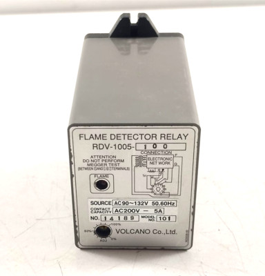 Volcano RDV-1005-100 Flame Detector Relay AC90~132V 50.60Hz, Model No 101