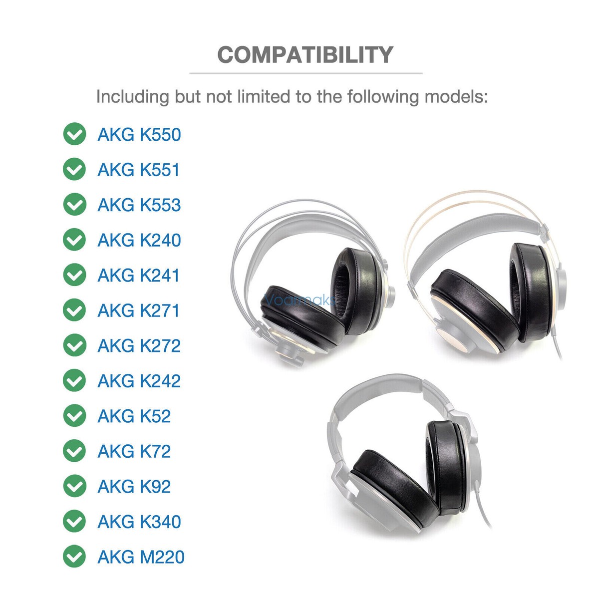 Pure Lambskin Ear Pads For AKG K52-553 K240-272 K550-553 Headphones