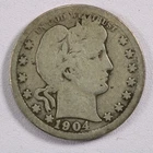 1904 Barber Quarter - G/VG