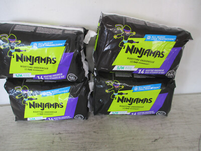 56ct Ninjamas (Pampers) nighttime underwear size S/M 38-65lbs