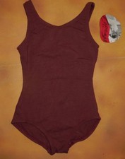CAPEZIO TANK LEOTARD SMALL CHILD 4-6 Wine dance class leotard cotton spandex
