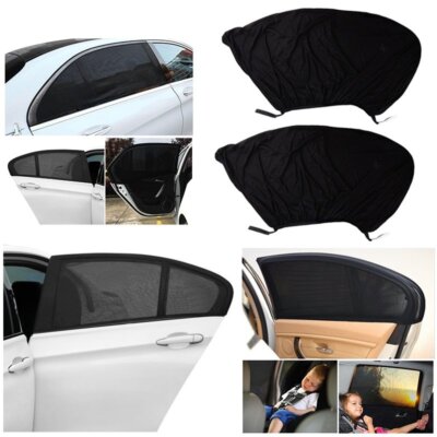 2 Pack Universal Sock Cover Car Window Sun Shade with UV Protection Baby Travel