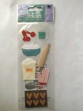 Jolees BAKING Cooking Cookies Rolling Pin Measuring Spoons Cup Scrapbook sticker