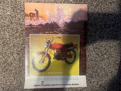Harley Davison Leggero Motorcycle Bike Full Page Advertisement vintage