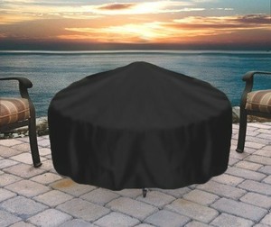 Sunnydaze Durable Round Fire Pit Cover Long Lasting Pvc Black