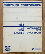 1983 Chrysler Driveability Test Procedure 2.2L Engines Service Training Manual