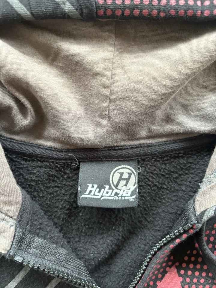 Y2K Hybrid Tees Geometric Full Zip Hoodie Sweatshirt Mens M Grunge Jesse Pinkman - Image 3 of 4