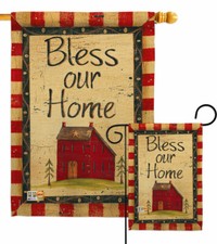 Bless Our Home Garden Flag Primitive Country Living Decorative Yard House Banner