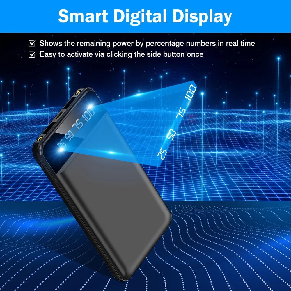 Power Bank 10000mah 2USB Charger External Portable Battery Backup For Cell Phone