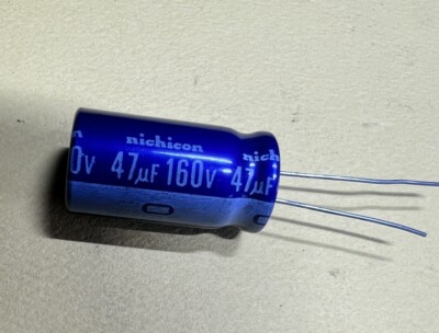 NEW   QTY 5 NICHICON 47UF 160-VOLT RADIAL 85-DEG Celcius TEMP  160V 47MFD