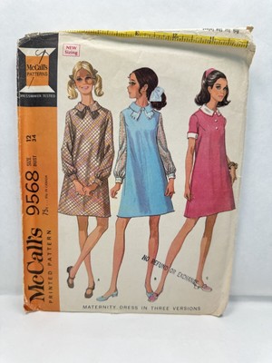 McCalls 9568 Misses Maternity Dress 3 Versions Pattern Size 12 Bust 34 *Cut*