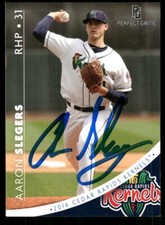 2014 Cedar Rapids Kernels AARON SLEGERS Signed Card autograph auto TWINS RAYS