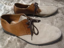 PM2 Clarks 2-Tone Brown hawkley walk 9.5 Med Men's Casual Oxford dress shoes