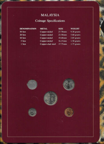 Coin Sets of All Nations Malaysia 1973-1984 UNC 50 Sen 1983 10 Sen 1973 - Picture 2 of 2