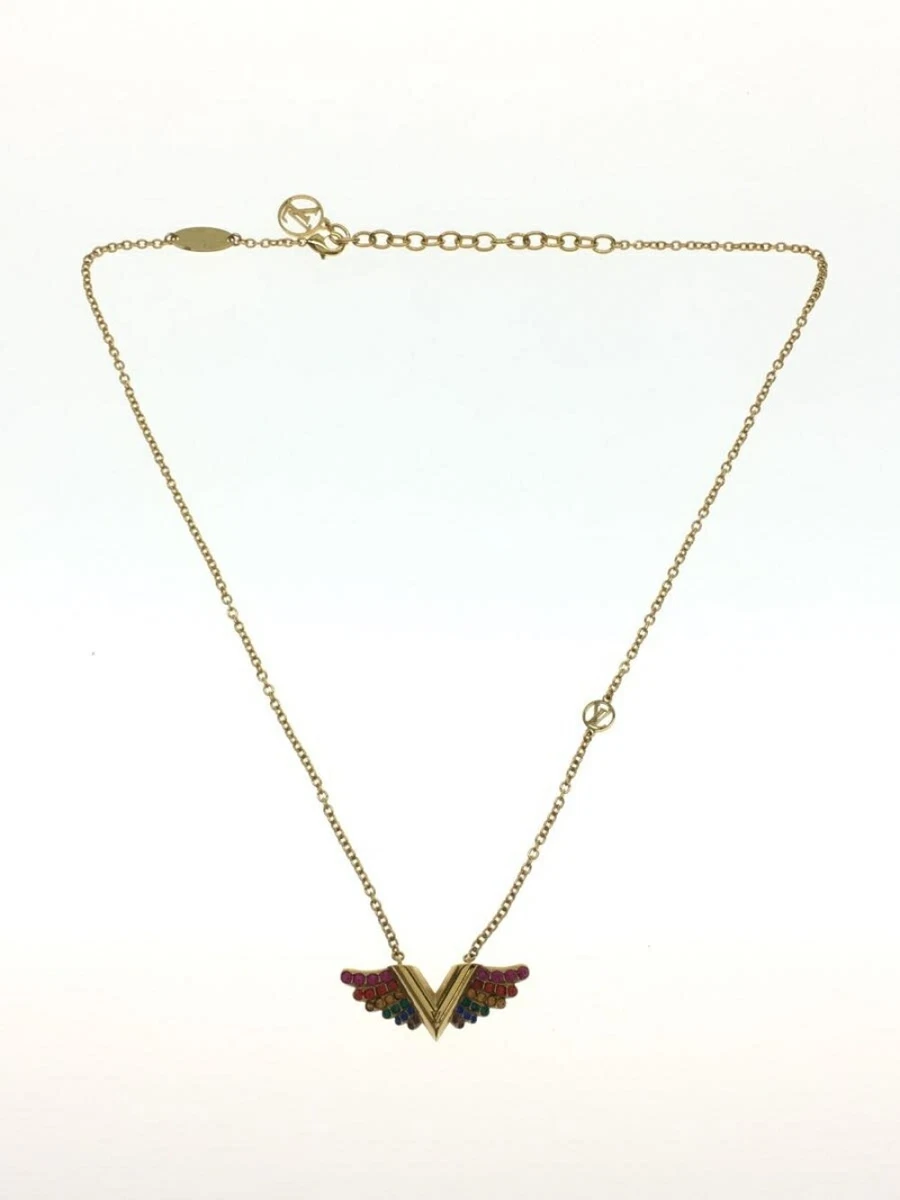 LOUIS VUITTON Essential V Necklace Gold 1371976 | FASHIONPHILE