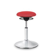 Balimo Bewegungshocker Sitztrainer Hocker Gestell Chrom Bezug Rot