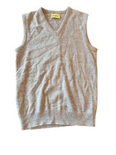 Vintage Campus Mens Blue V-Neck Sweater Vest Made In USA Medium