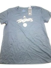 NWT Adidas Womens Size L T-Shirt Black Climalite Logo Print Sportwear