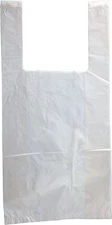 Interplas MB-T-12HD White T-Shirt Bags HDPE, 12" Height, 6" Width (Case of 2000)