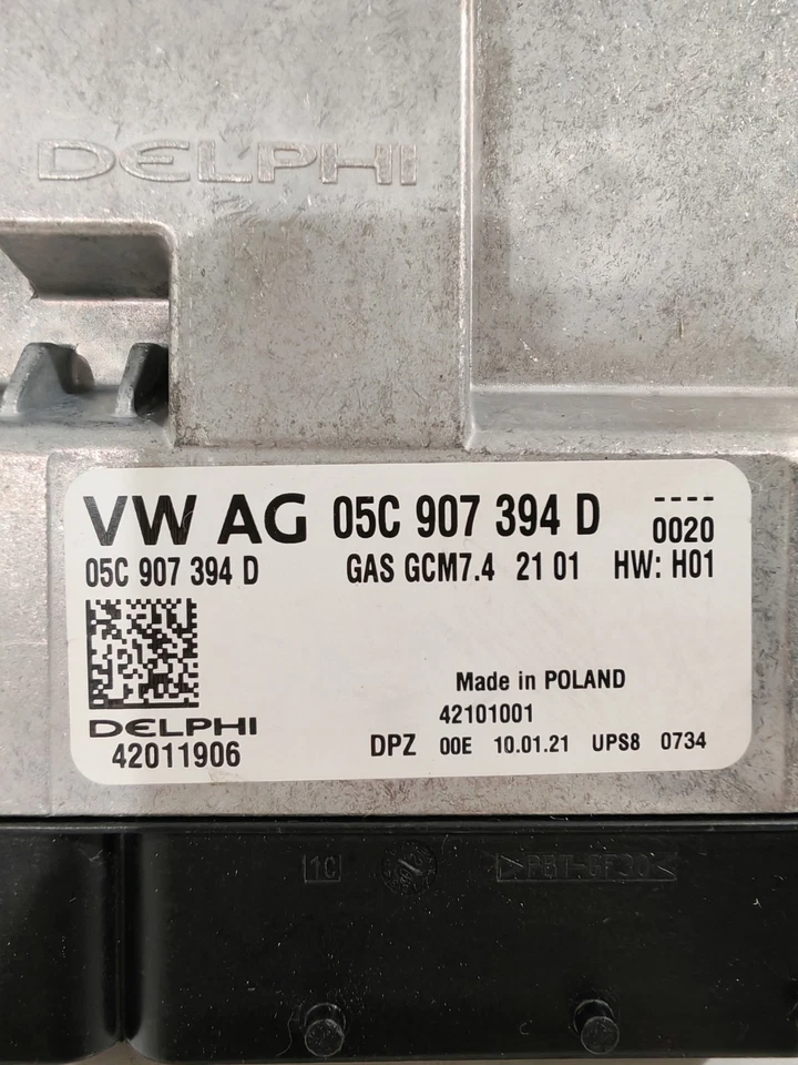 Centralina Motore ECU DELPHI VW AUDI SEAT SKODA -1.0 TSI- 05C907394D / 42011906 - Immagine 2 di 3