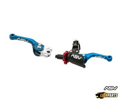 ASV Blue Shorty Brake+Pro Hot Start Clutch Lever For Kawasaki KLX450R 2008-15
