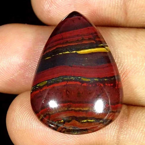 28.90Cts Natural Iron Tiger Pear Cabochon Loose Gemstone