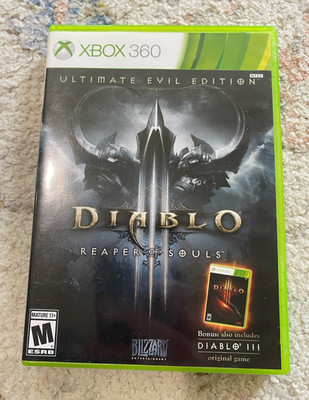 Diablo III Reaper of Souls Ultimate Evil Edition Xbox 360 Case Manual Game Works