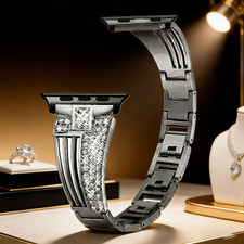 Bling Band For Apple Watch Series 11 10 9 8 7 6 5 4 3 Metal Strap iWatch Band 