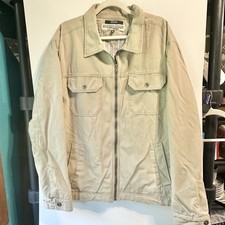 Vintage Hilfiger Denim Tommy Hilfiger Mens XL Khaki Zip Jacket Y2K 2003