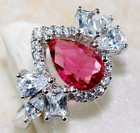 3CT Heat Treated  Rubellite Tourmaline 925   Sterling Silver Ring   Sz 8 L1-1 — photo 2