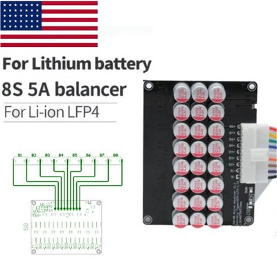 6~8S 5A Lithium Li-ion LiFePO4 Battery Active Equalizer Balancer Board Parts US