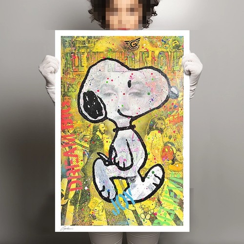 About Snoopy - Impresión Edición Limitada sobre Lienzo, Impresión Giclee, Dibujos Animados, Arte - Imagen 1 de 3
