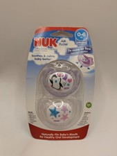 NUK Air Flow Orthodontic Pacifier 0  6 Months Silicone Purple 2-Pack NEW