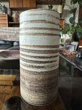 Vintage Studio Pottery Vase With Trailed Slip Glaze By Made In Cley - N Norfolk