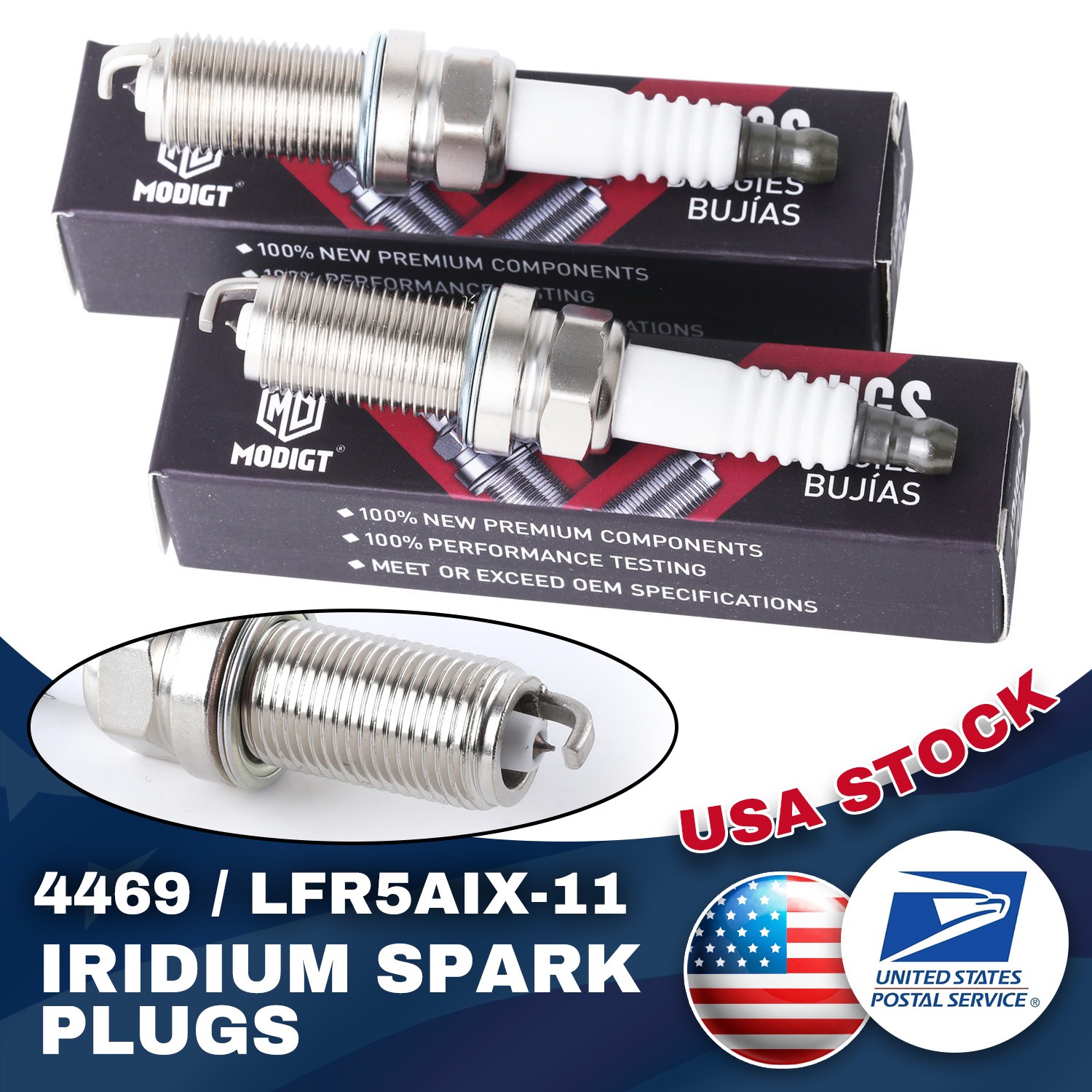 4PCS For NGK 4469/LFRSAIX-11 Iridium  Spark Plugs For Porsche 911 3.8L 2010-16