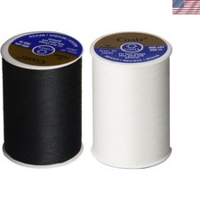 2-Pack Polyester Dual Duty All-Purpose Thread - One 400 Yard Spool Each of Bl...