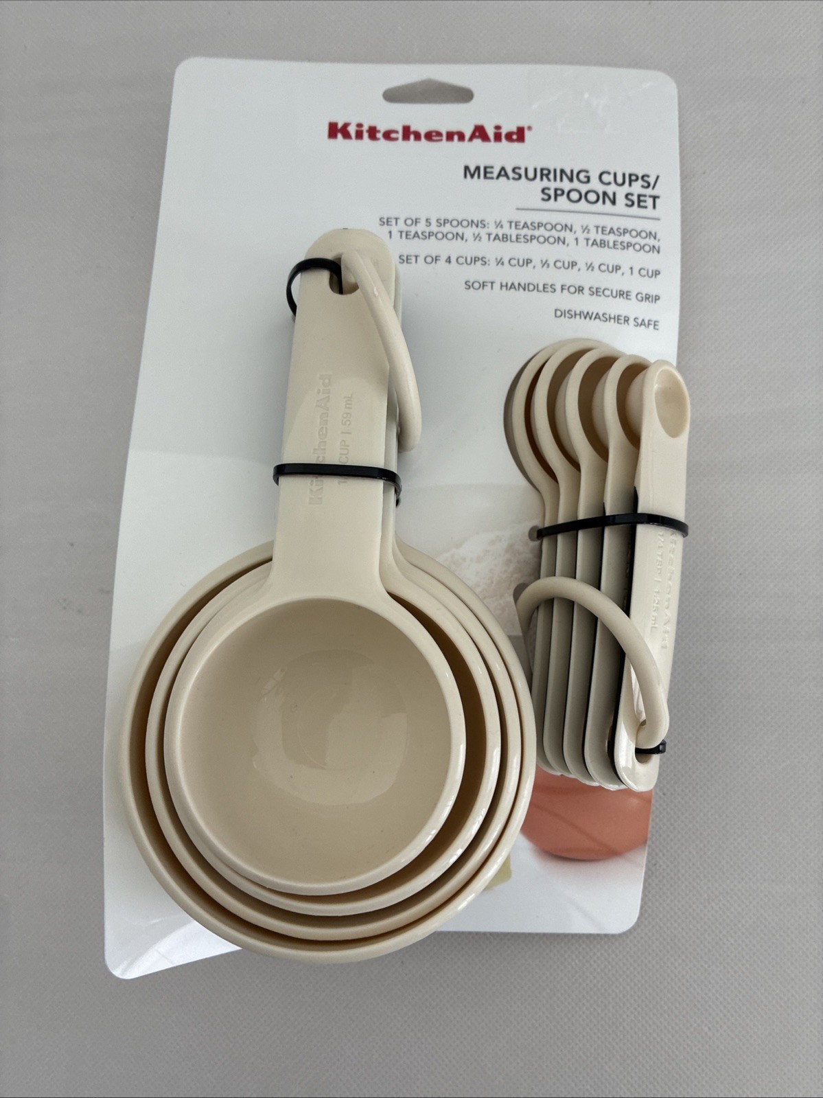 KitchenAid Almond Cream Measuring Cups Spoons Set