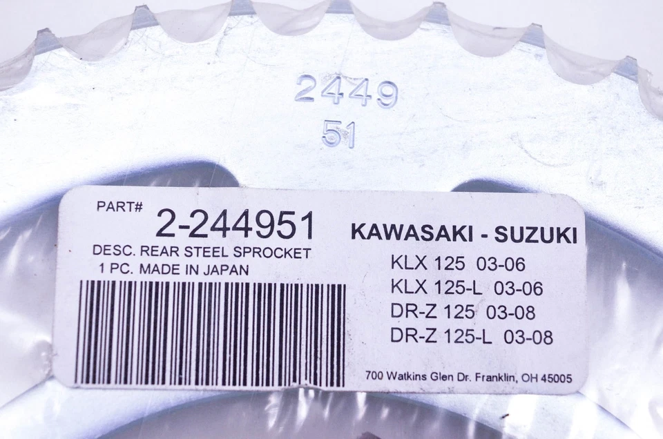 Piñón trasero Sunstar 2-244951 acero 51T nuevo de stock Foto 3 de 3