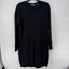 Vince Women’s Black Cotton Sweater Dress Size M Made in USA Long Sleeve