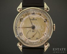 Vintage 1934 Omega Gold Filled Horned Lug Mens Watch p20542